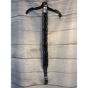 Handcrafted Beaded Black Western Style Belt With Silver Accents